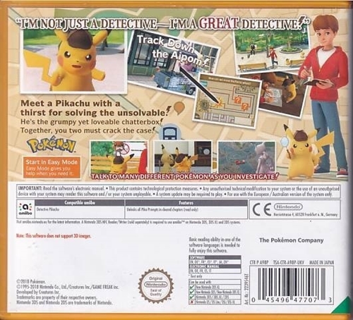 Detective Pikachu - Nintendo 3DS Spil (B Grade) (Genbrug)